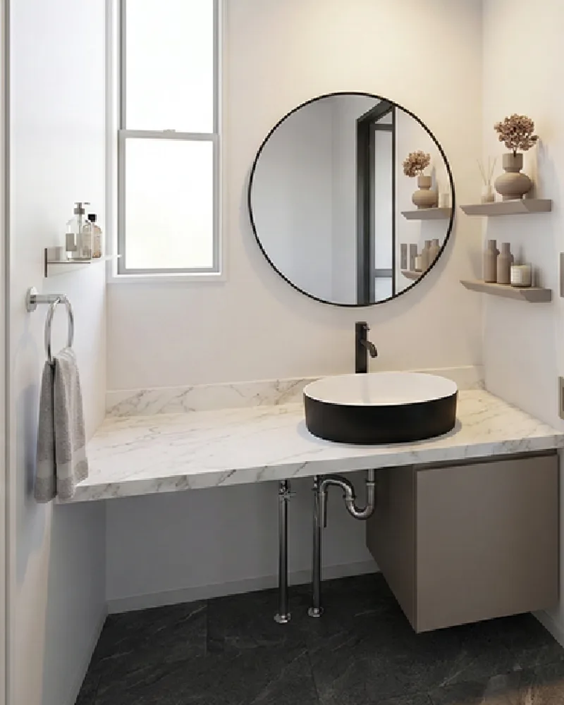 提案E　黒いボウルと丸い鏡